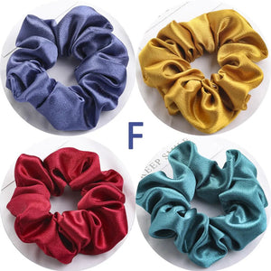 Satin Scrunchies - Set of 4