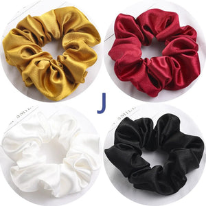 Satin Scrunchies - Set of 4