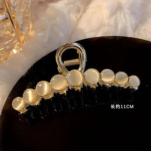 Pearl and Rhinestone Claw Hair Clips